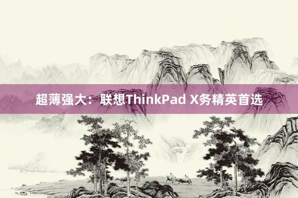 超薄强大：联想ThinkPad X务精英首选